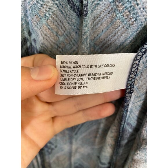 Wild Fable Womens Blue Plaid Button-Front Midi‎ Skirt Size M long straight - Picture 4 of 7